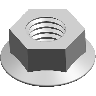Zeskant Flensmoer met vertanding M10 RVS A2 DIN 6923