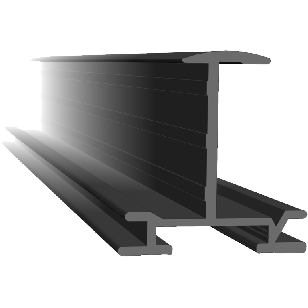 Aelex Inlegprofiel 30 mm zwart L = 5,2 m