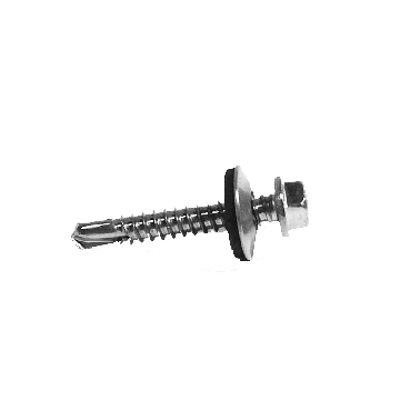 Zelfborende zeskantkraagbout 5.5x35 mm met afdichtingsring RVS-A2