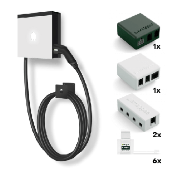 Smappee EV Wall laadpaalpakket met kabel - wit