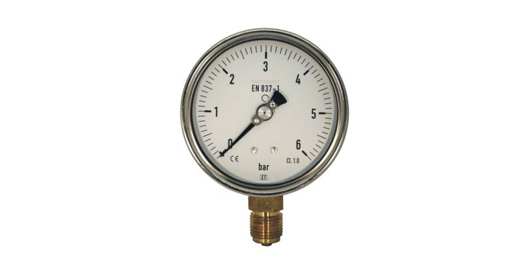 Ubel buisveermanometer R 1/2" axiaal 0-6 Bar