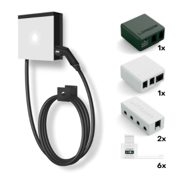 Smappee EV Wall laadpaalpakket met kabel - wit